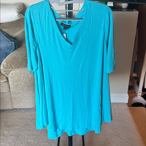 Lane Bryant Tops - Lane Bryant Turquoise V-Neck Tee